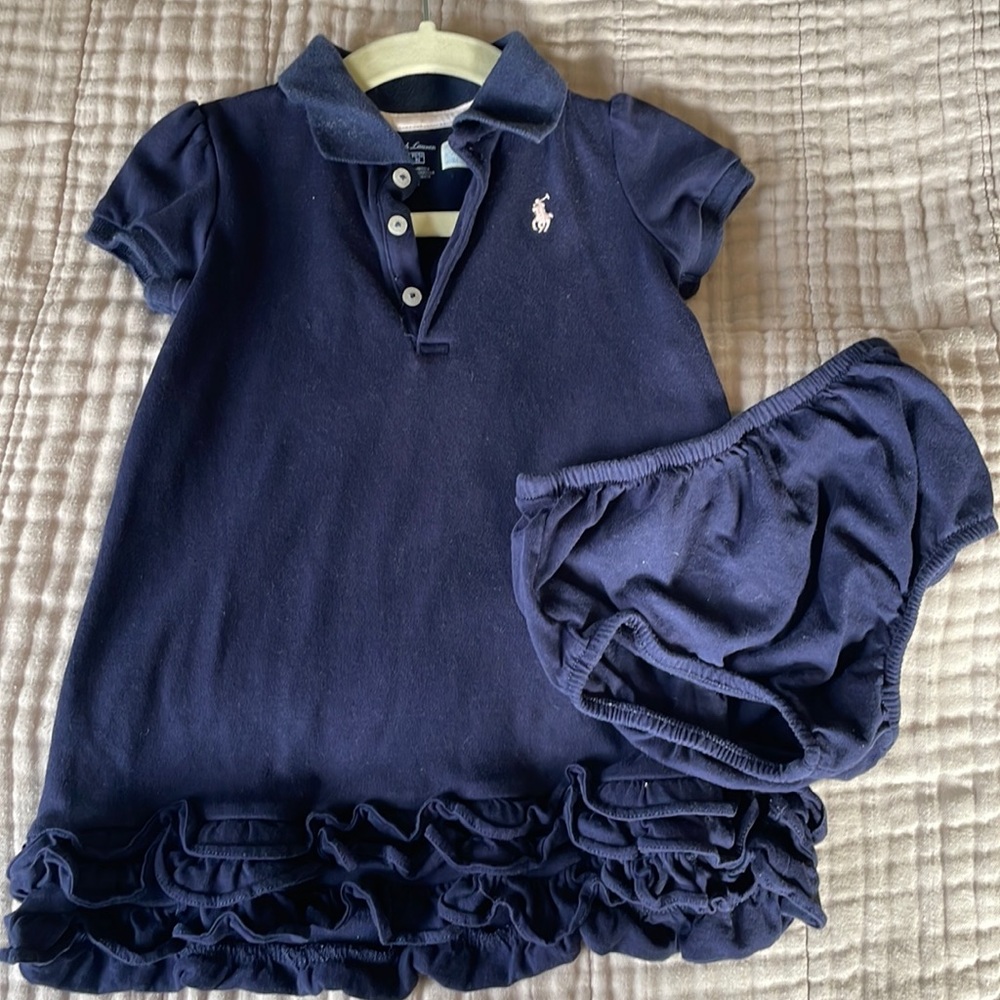 Like new navy pink pony polo dress